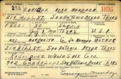 Selective Service Registration Card P2