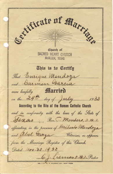 Marriage Certificate